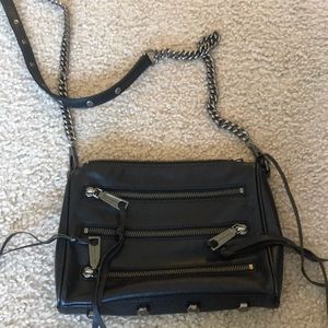 Rebecca Minkoff black mini 3 zip cross body